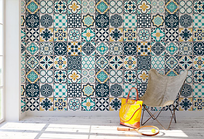 Tapeta Imitácia kachličiek Azulejo 14012